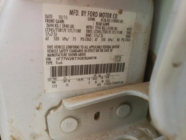 Photo 9 VIN: 1FT7W2BT3GEB24518 - FORD F250 SUPER 