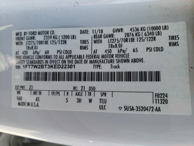 Photo 9 VIN: 1FT7W2BT3KED22301 - FORD F250 SUPER 