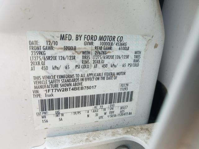 Photo 9 VIN: 1FT7W2BT4BEB75017 - FORD F250 SUPER 