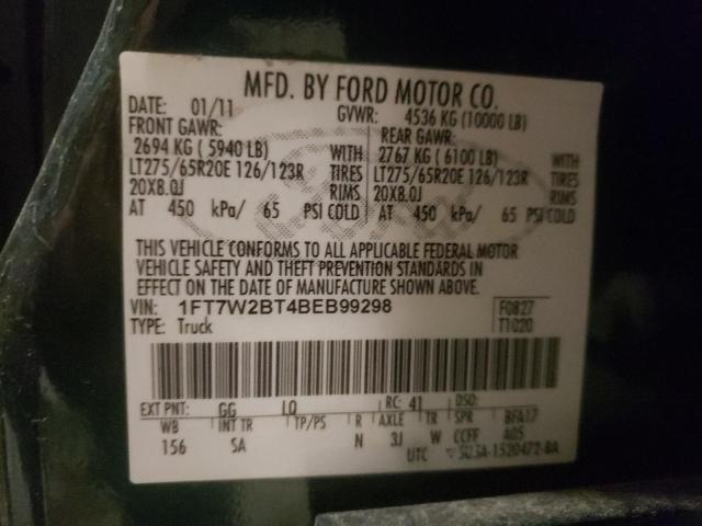 Photo 9 VIN: 1FT7W2BT4BEB99298 - FORD F250 SUPER 