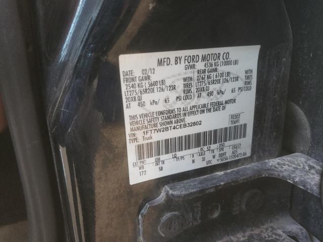 Photo 9 VIN: 1FT7W2BT4CEB32802 - FORD F250 SUPER 