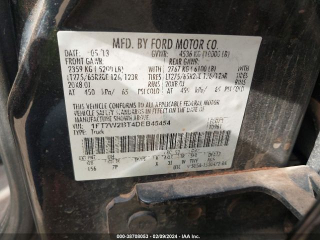 Photo 8 VIN: 1FT7W2BT4DEB45454 - FORD F-250 