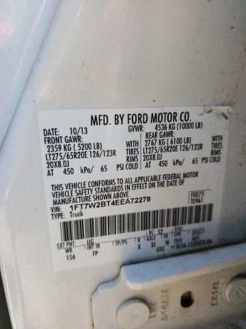 Photo 9 VIN: 1FT7W2BT4EEA72278 - FORD F250 SUPER 