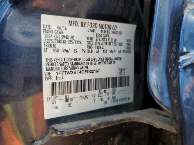 Photo 11 VIN: 1FT7W2BT4GED22167 - FORD F250 SUPER 