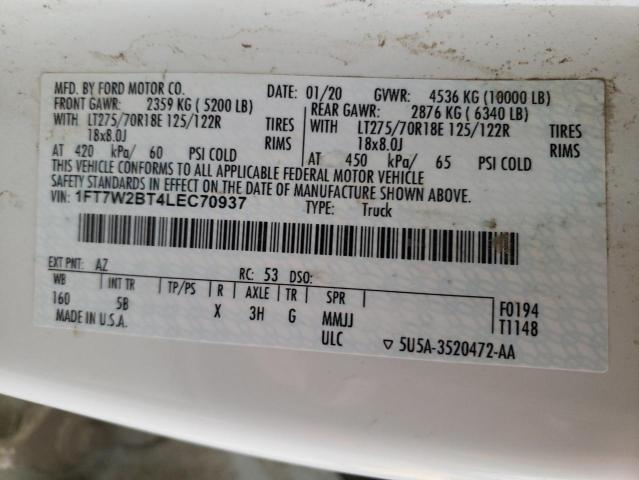 Photo 9 VIN: 1FT7W2BT4LEC70937 - FORD F250 SUPER 