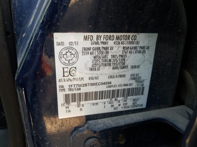 Photo 9 VIN: 1FT7W2BT5BEC04556 - FORD F250 SUPER 