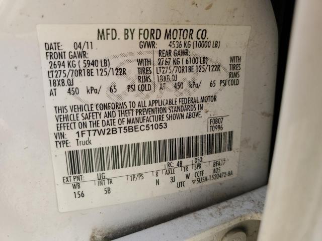 Photo 11 VIN: 1FT7W2BT5BEC51053 - FORD F250 SUPER 