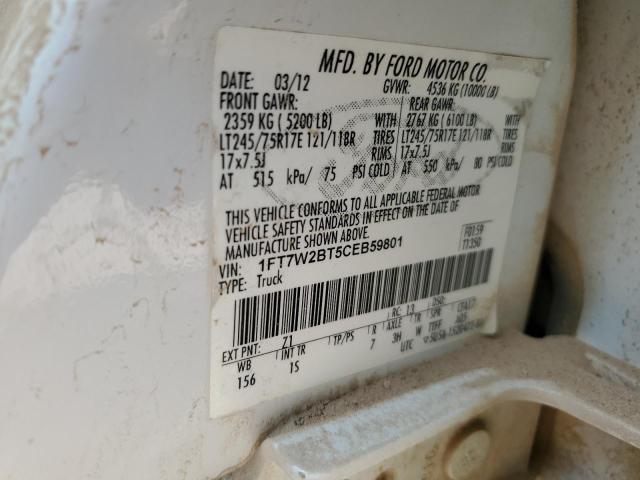 Photo 11 VIN: 1FT7W2BT5CEB59801 - FORD F250 SUPER 