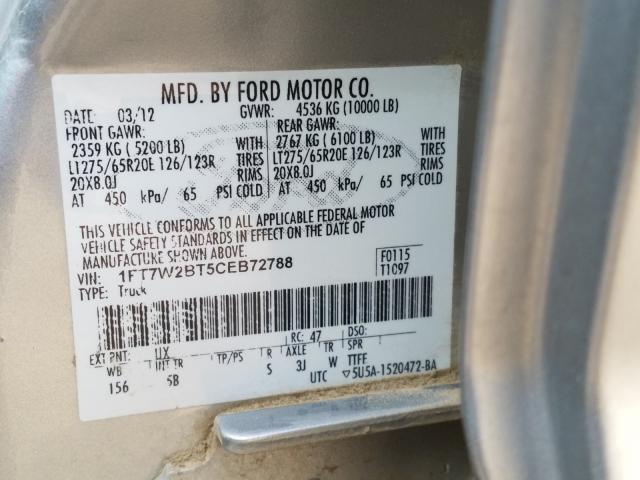 Photo 9 VIN: 1FT7W2BT5CEB72788 - FORD F250 SUPER 