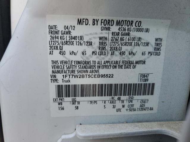 Photo 12 VIN: 1FT7W2BT5CEB95522 - FORD F250 SUPER 