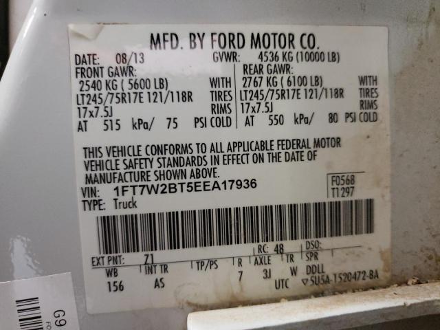 Photo 9 VIN: 1FT7W2BT5EEA17936 - FORD F250 SUPER 