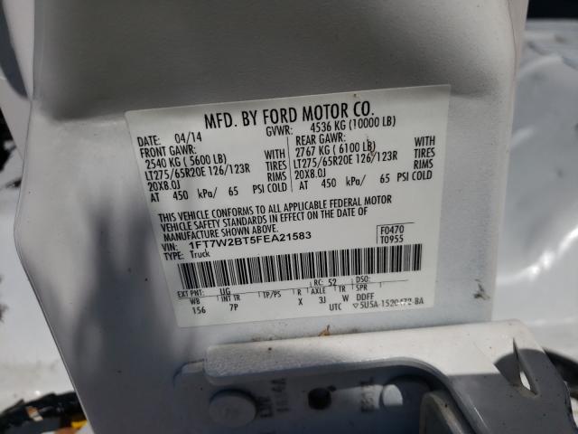 Photo 9 VIN: 1FT7W2BT5FEA21583 - FORD F250 SUPER 