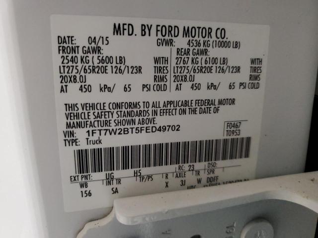 Photo 11 VIN: 1FT7W2BT5FED49702 - FORD F250 