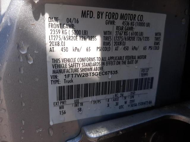 Photo 9 VIN: 1FT7W2BT5GEC67535 - FORD F250 SUPER 