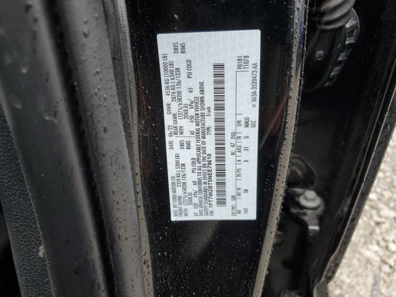 Photo 11 VIN: 1FT7W2BT5NEE79610 - FORD F250 