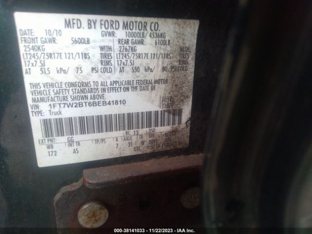 Photo 8 VIN: 1FT7W2BT6BEB41810 - FORD SUPER DUTY F-250 