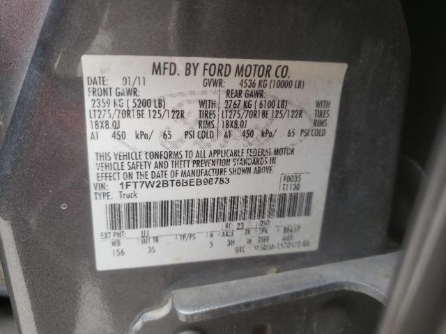 Photo 9 VIN: 1FT7W2BT6BEB98783 - FORD F250 SUPER 