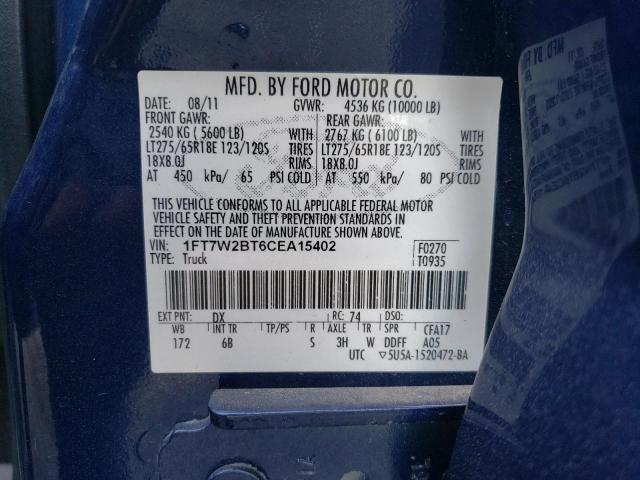 Photo 12 VIN: 1FT7W2BT6CEA15402 - FORD F250 SUPER 