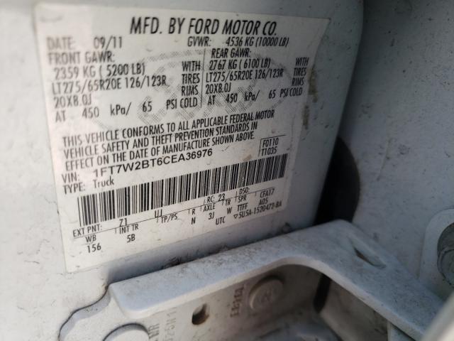 Photo 9 VIN: 1FT7W2BT6CEA36976 - FORD F250 SUPER 