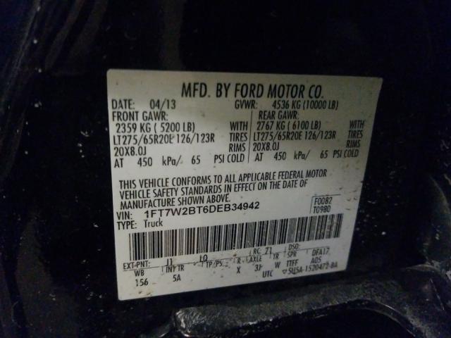 Photo 9 VIN: 1FT7W2BT6DEB34942 - FORD F250 SUPER 