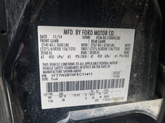 Photo 9 VIN: 1FT7W2BT6FEC11411 - FORD F250 SUPER 