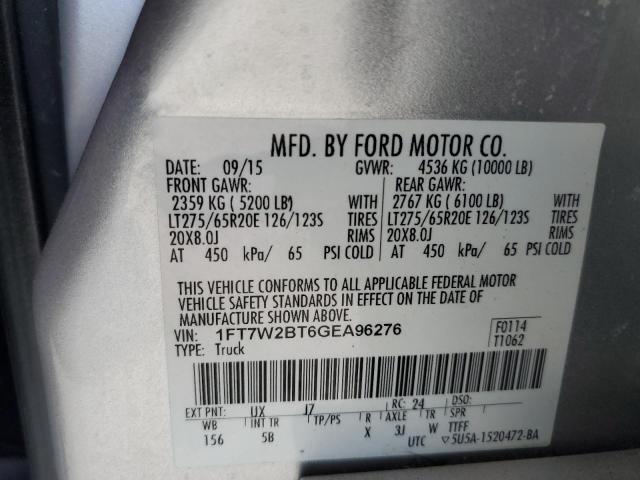 Photo 9 VIN: 1FT7W2BT6GEA96276 - FORD F250 SUPER 