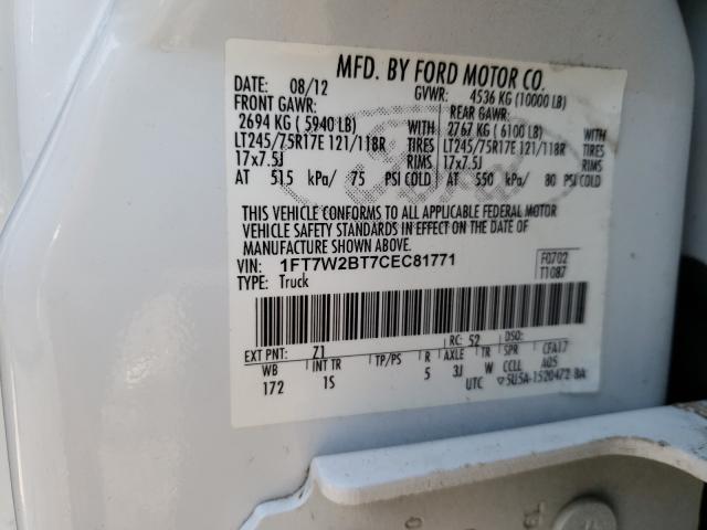 Photo 9 VIN: 1FT7W2BT7CEC81771 - FORD F250 SUPER 