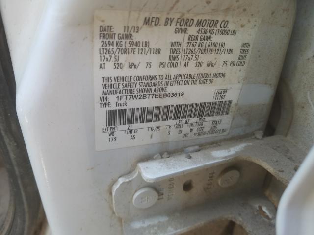 Photo 9 VIN: 1FT7W2BT7EEB03619 - FORD F250 SUPER 