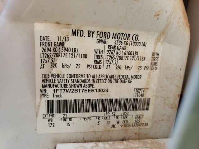 Photo 9 VIN: 1FT7W2BT7EEB13034 - FORD SUPER DUTY F-250 SRW 