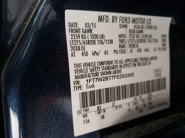 Photo 9 VIN: 1FT7W2BT7FED03305 - FORD F250 SUPER 