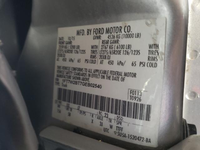 Photo 9 VIN: 1FT7W2BT7GEB02540 - FORD F250 SUPER 