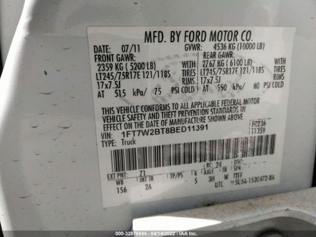 Photo 8 VIN: 1FT7W2BT8BED11391 - FORD SUPER DUTY F-250 