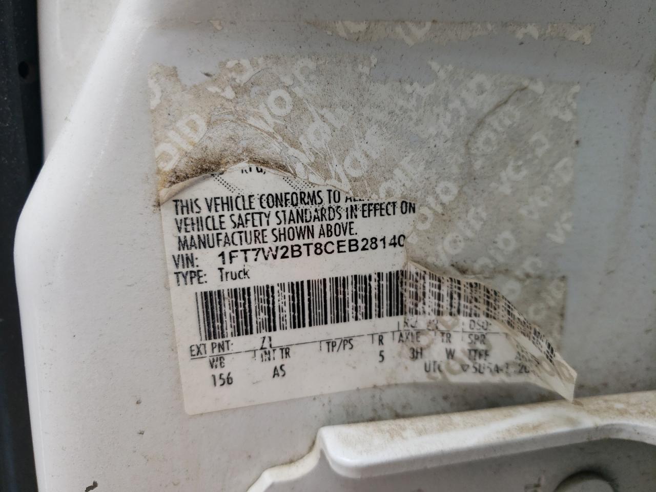 Photo 9 VIN: 1FT7W2BT8CEB28140 - FORD F250 