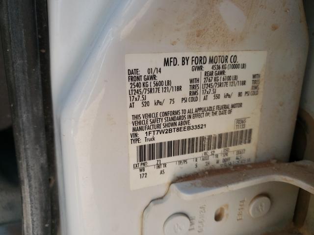 Photo 9 VIN: 1FT7W2BT8EEB33521 - FORD F250 SUPER 