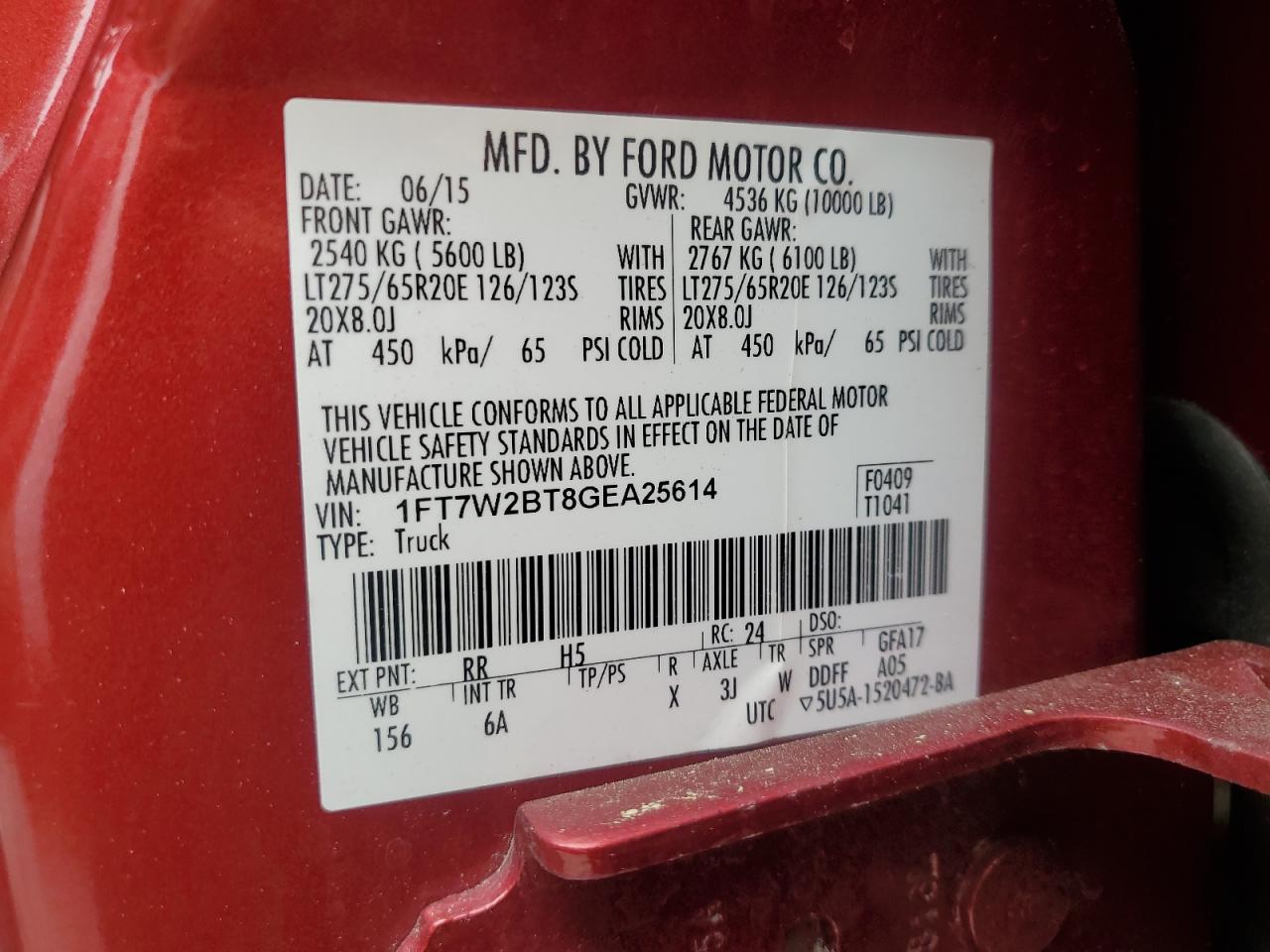 Photo 11 VIN: 1FT7W2BT8GEA25614 - FORD F250 