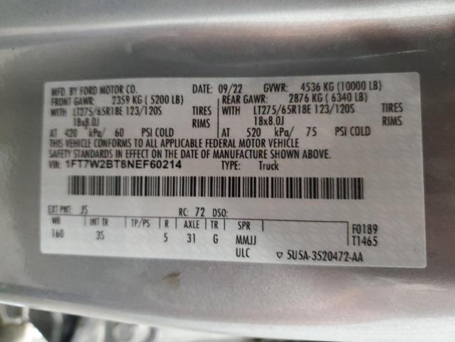 Photo 11 VIN: 1FT7W2BT8NEF60214 - FORD F250 SUPER 