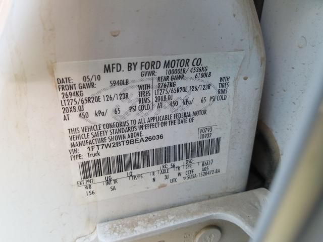 Photo 9 VIN: 1FT7W2BT9BEA26036 - FORD F250 SUPER 