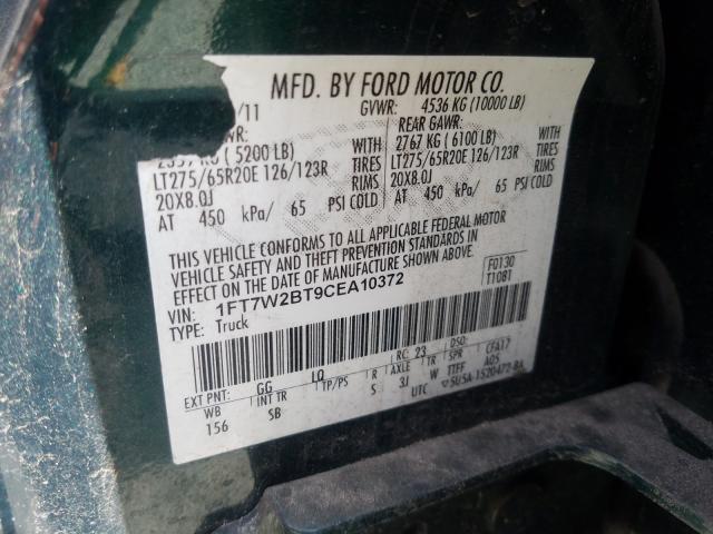 Photo 9 VIN: 1FT7W2BT9CEA10372 - FORD F250 SUPER 