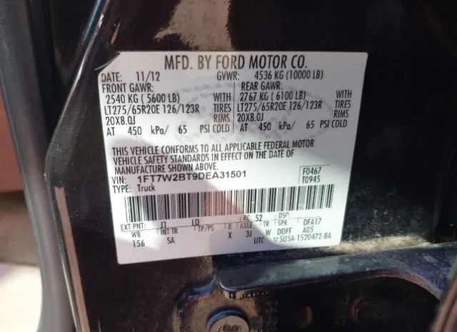 Photo 8 VIN: 1FT7W2BT9DEA31501 - FORD F-250 