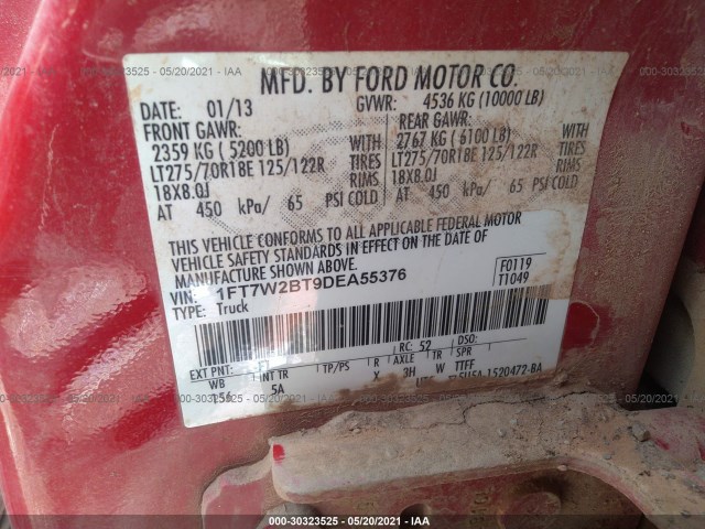 Photo 8 VIN: 1FT7W2BT9DEA55376 - FORD SUPER DUTY F-250 SRW 