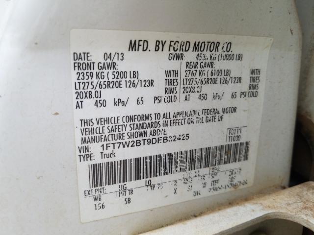 Photo 9 VIN: 1FT7W2BT9DEB32425 - FORD F250 SUPER 