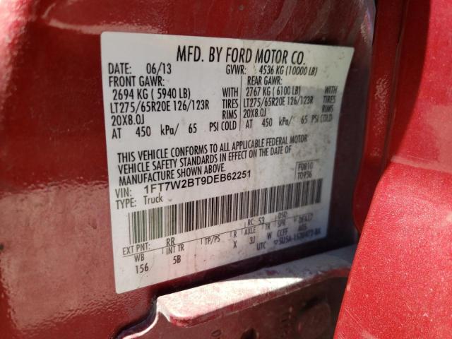 Photo 11 VIN: 1FT7W2BT9DEB62251 - FORD F250 SUPER 