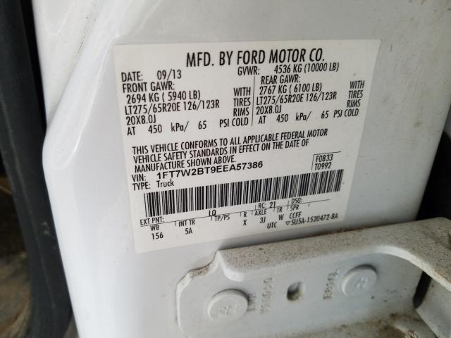 Photo 9 VIN: 1FT7W2BT9EEA57386 - FORD F250 SUPER 