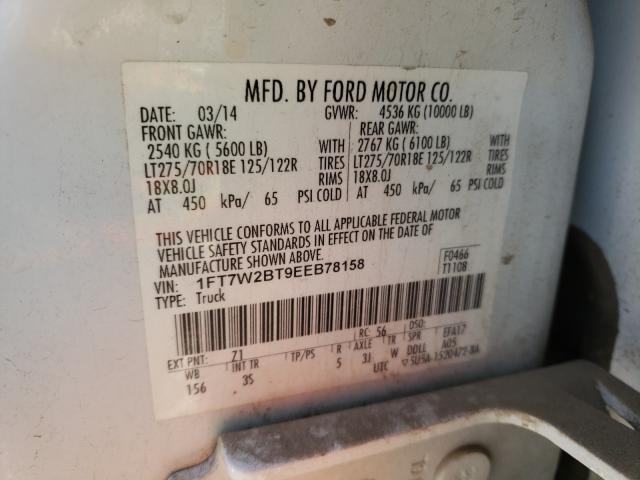 Photo 9 VIN: 1FT7W2BT9EEB78158 - FORD F250 SUPER 