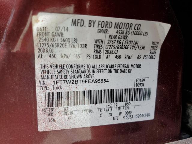 Photo 9 VIN: 1FT7W2BT9FEA95654 - FORD F250 SUPER 