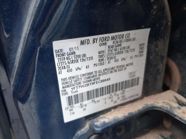 Photo 9 VIN: 1FT7W2BT9FEC88645 - FORD F250 SUPER 