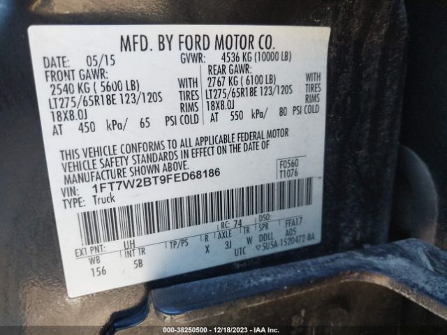 Photo 8 VIN: 1FT7W2BT9FED68186 - FORD F-250 