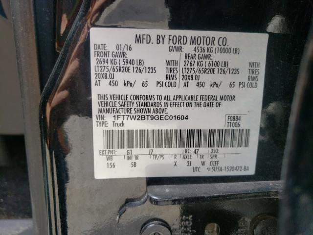 Photo 9 VIN: 1FT7W2BT9GEC01604 - FORD F250 SUPER 