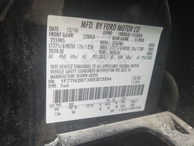 Photo 9 VIN: 1FT7W2BTXBEB73594 - FORD F250 SUPER 