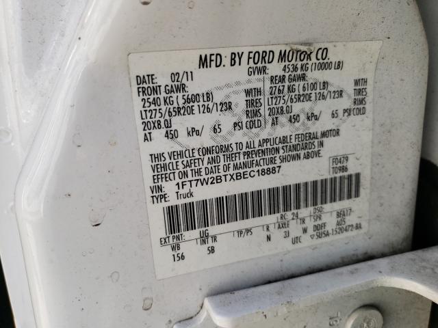 Photo 9 VIN: 1FT7W2BTXBEC18887 - FORD F250 SUPER 